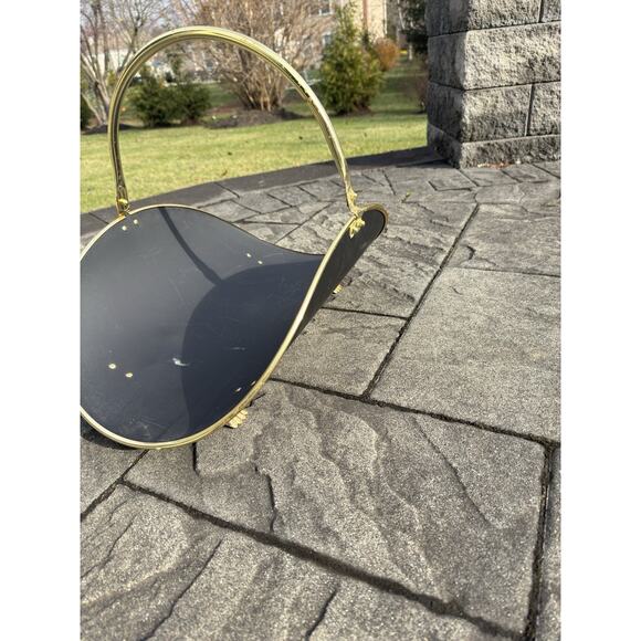 VTG Fireplace Log Fire Wood Kindling Holder Basket metal 18x16” - Picture 3 of 6